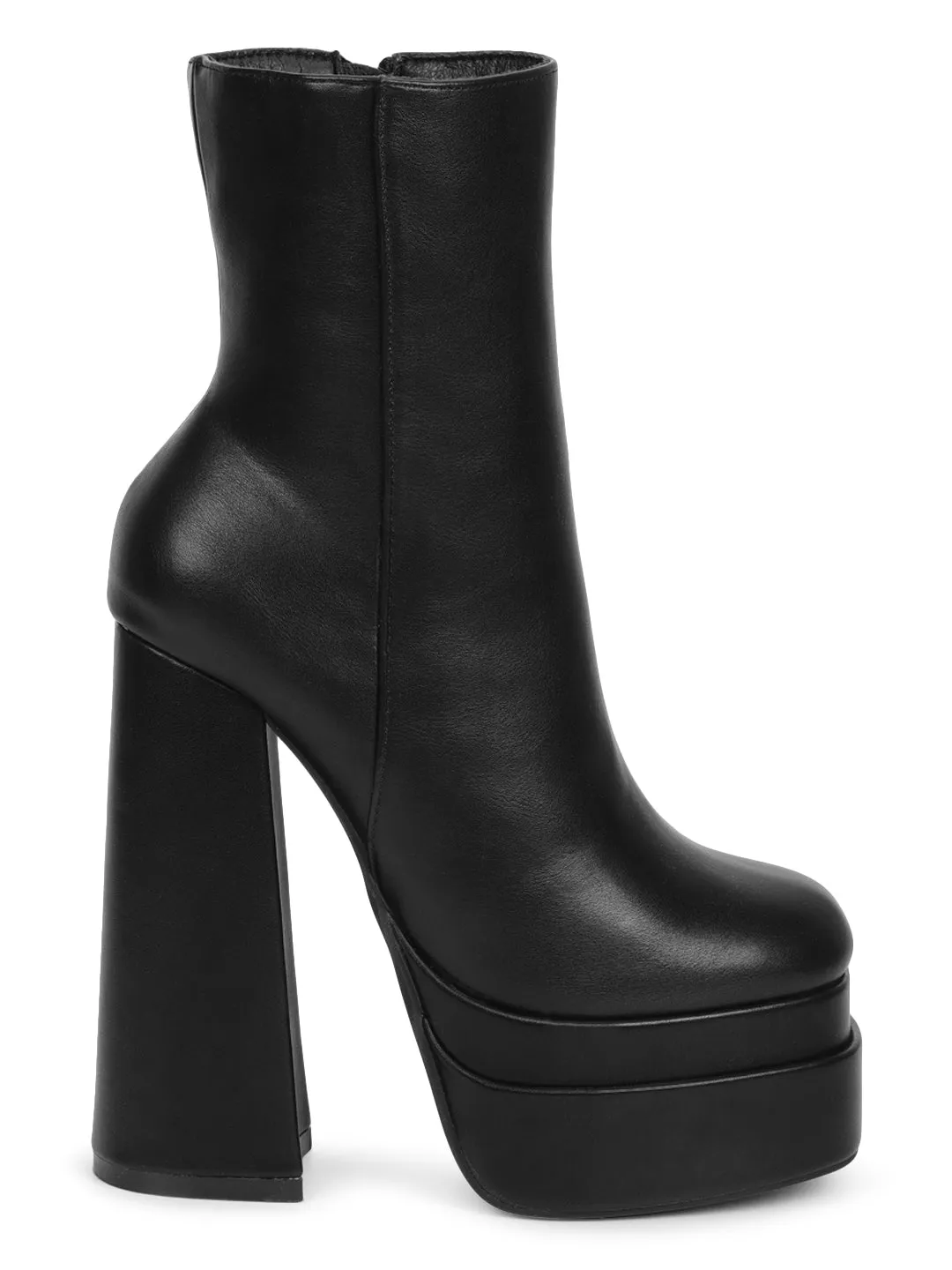 Black PU Block Ankle Boots (TC-GOWN50-BLK)