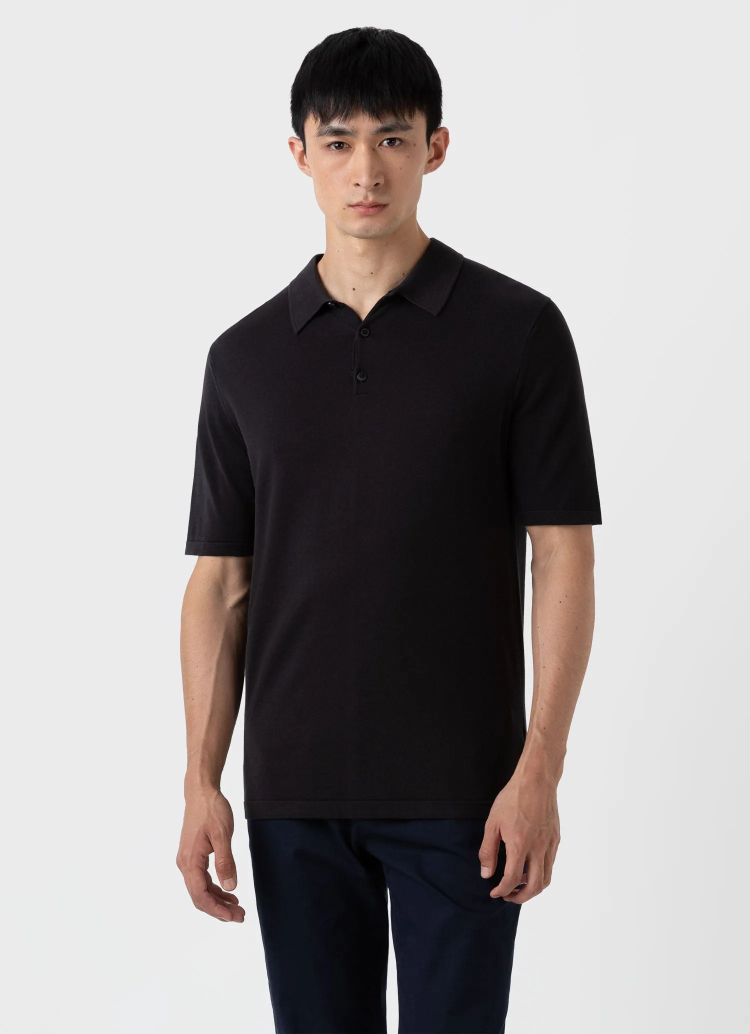 Black Sea Island Cotton Polo Shirt for Men