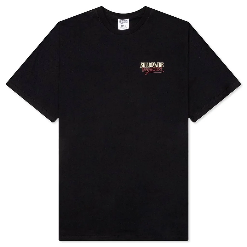 Black Swoosh Short Sleeve Knit Shirt