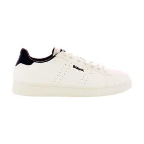 Blauer White Men's Lace-Up Sneakers