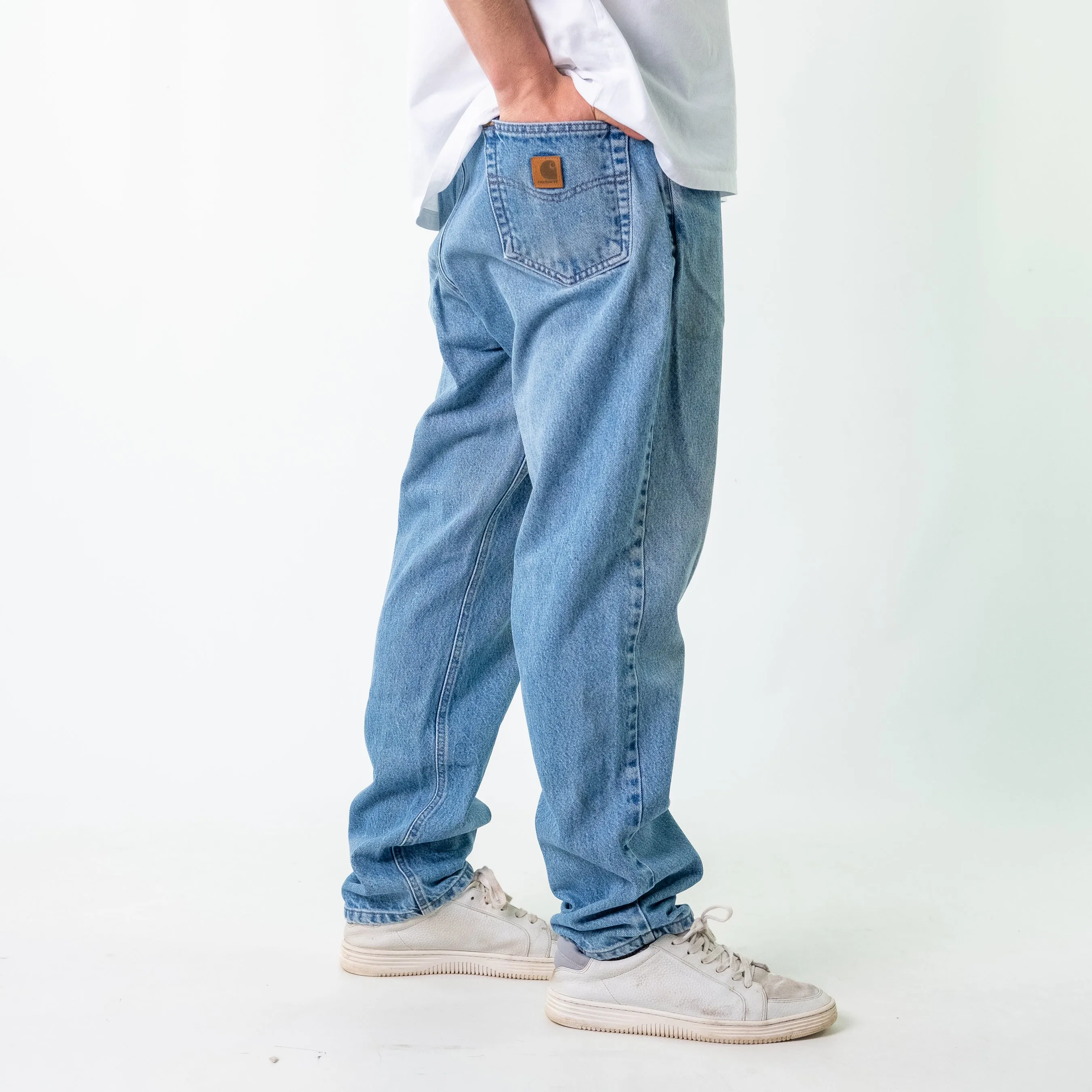 Blue 90s Carhartt Denim Jeans Baggy Pants (38x32)