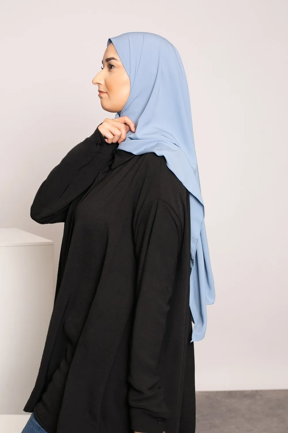 Blue jeans hijab silk medina