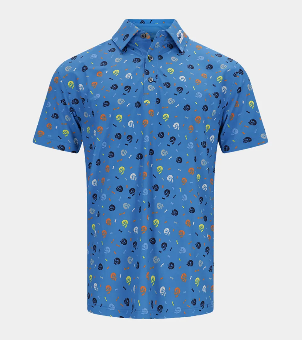 Blue Skullz Polo Shirt.