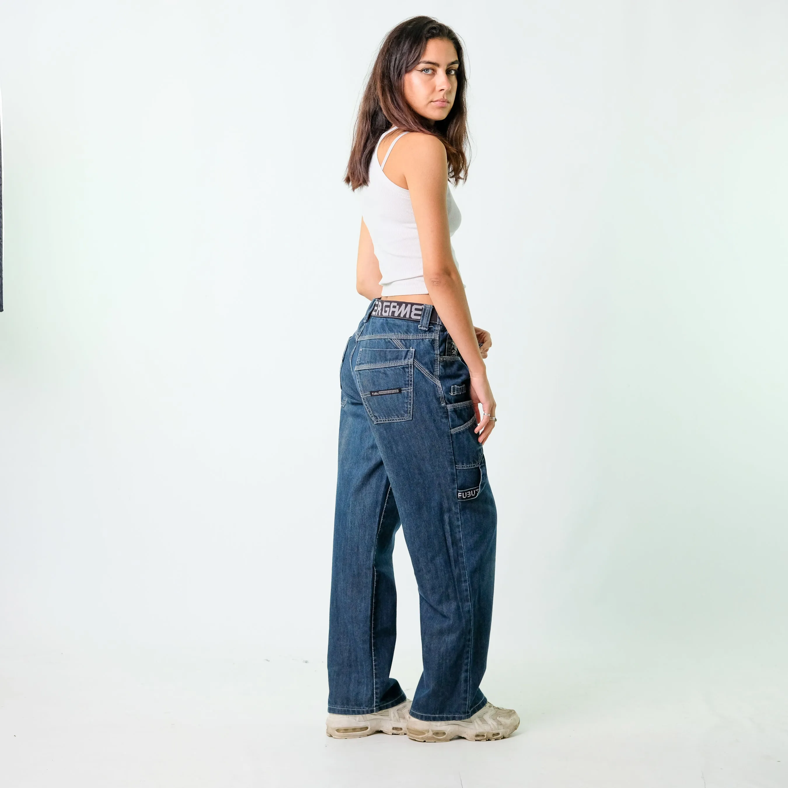 Blue y2ks Fubu Denim Jeans Baggy Pants (34x30)