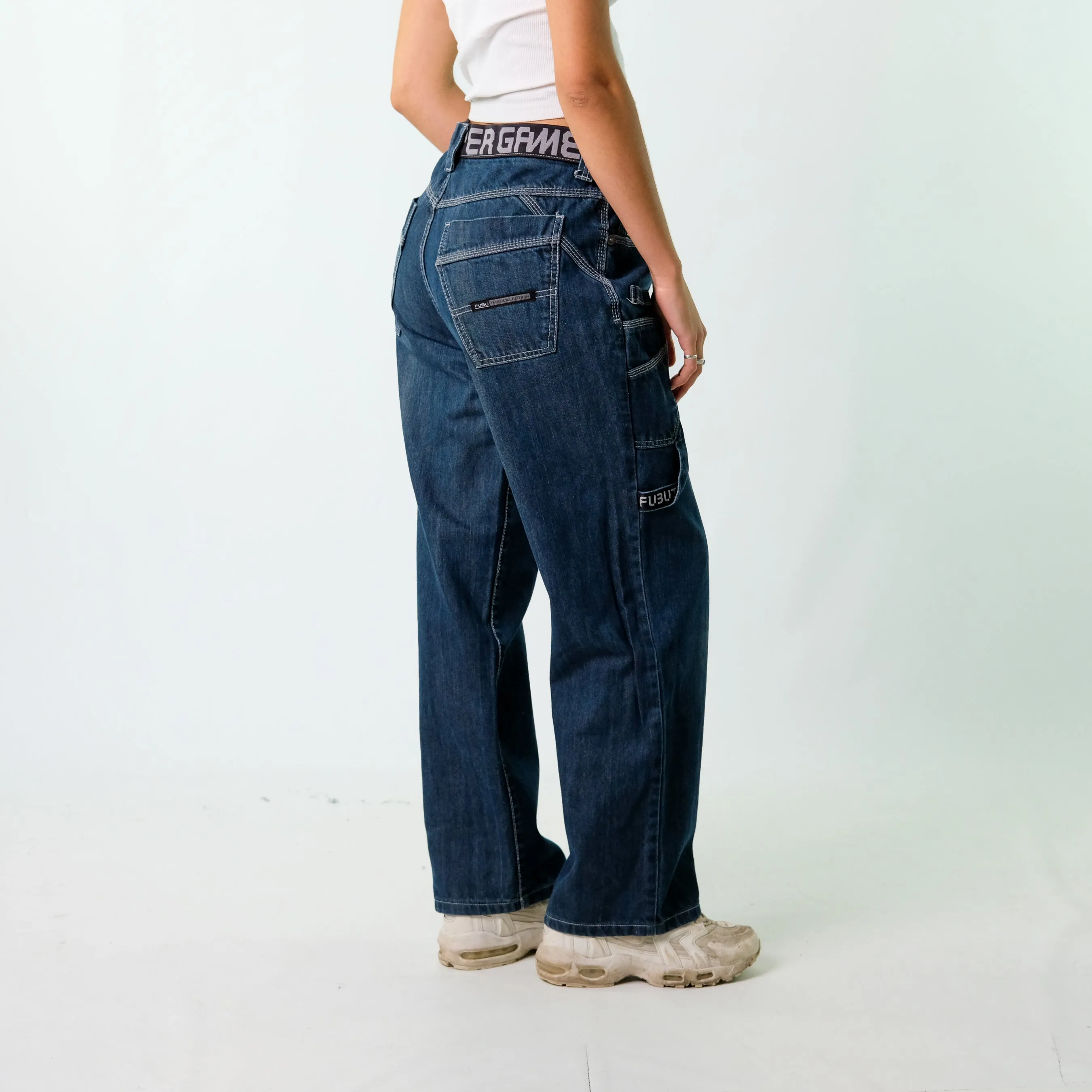 Blue y2ks Fubu Denim Jeans Baggy Pants (34x30)