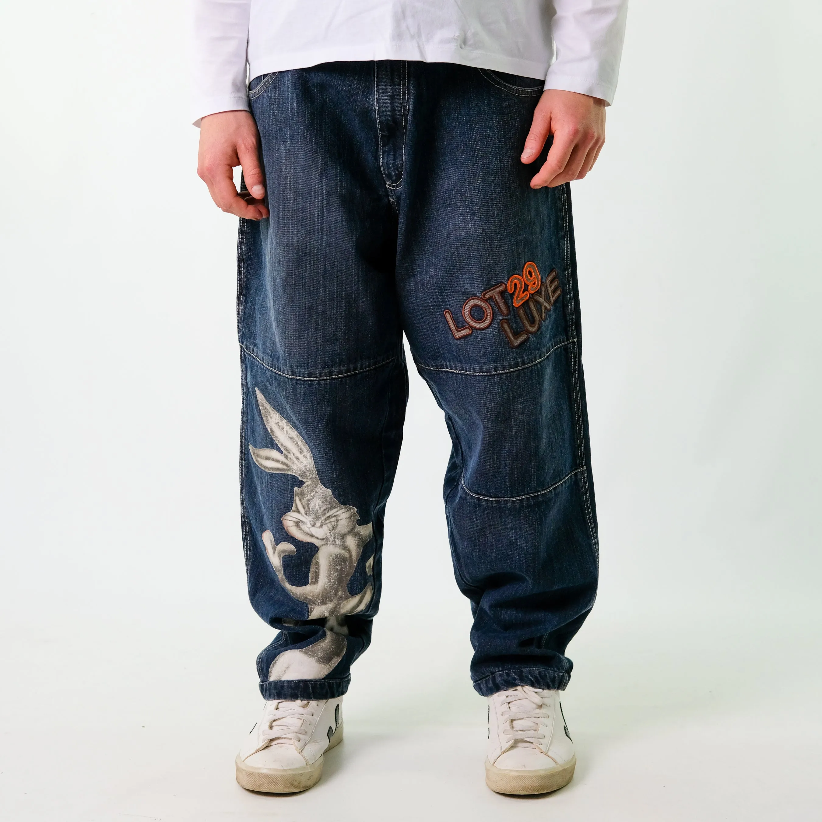 Blue y2ks Lot29 Luxe  Denim Hip Hop Jeans Baggy Pants (34x30)