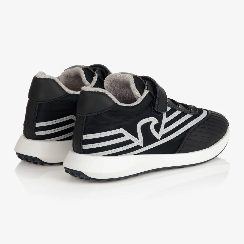 Boys Blue Eagle Logo Trainers