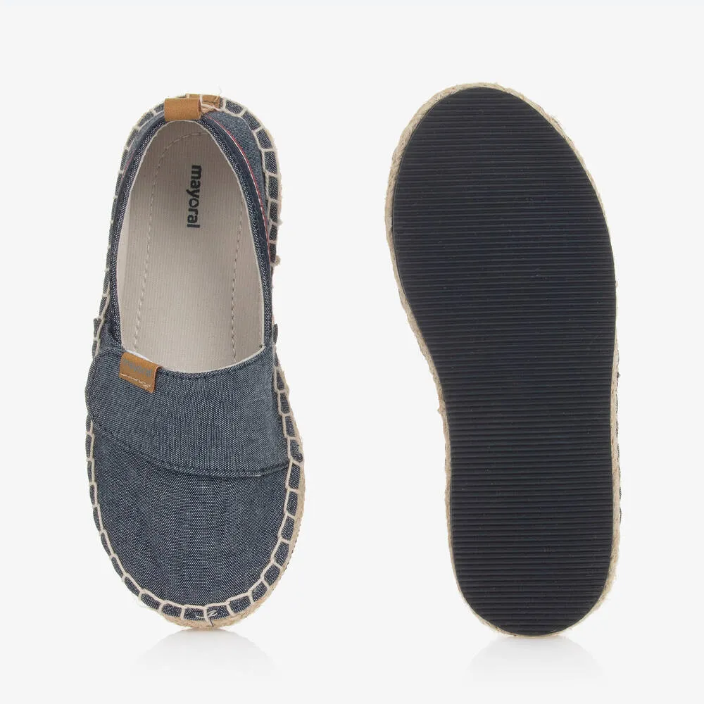 Blue woven boys shoes