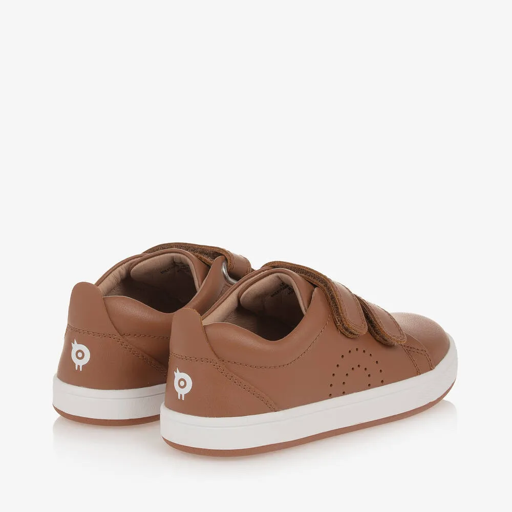 Boys Brown Leather Trainers