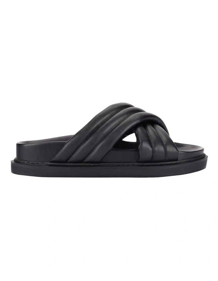 Britney Footbed Slides in Black