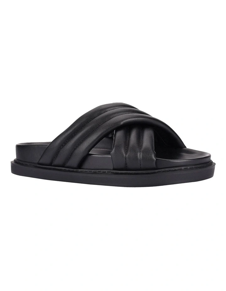 Britney Footbed Slides in Black