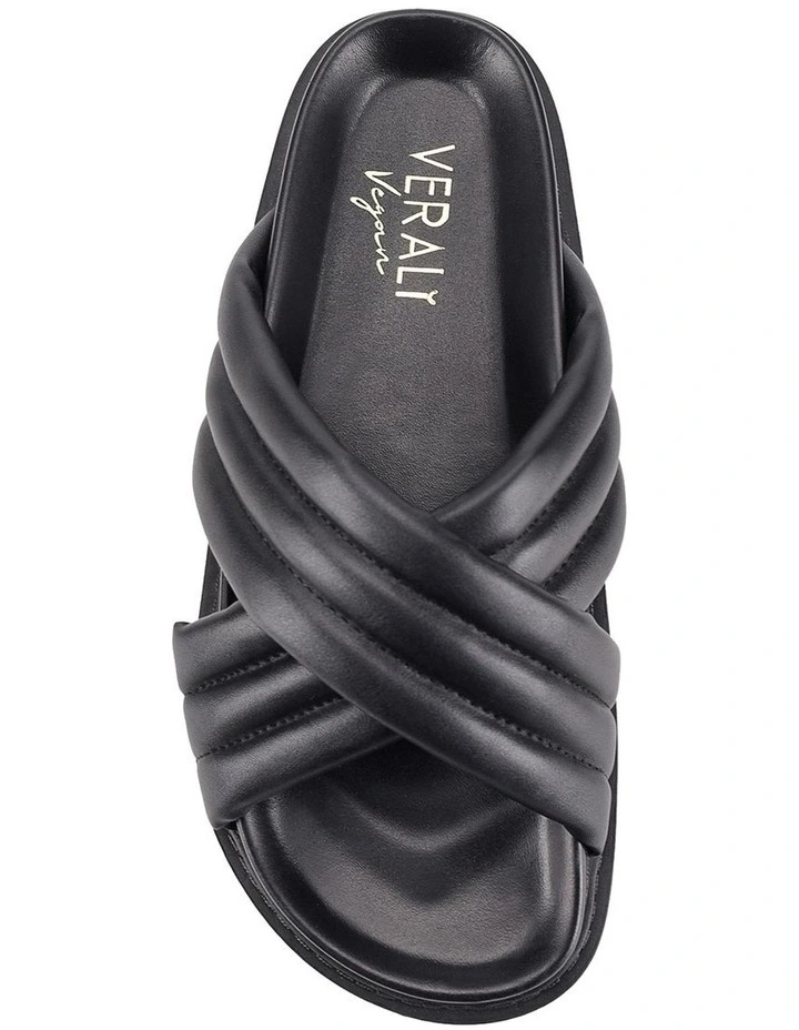 Britney Footbed Slides in Black