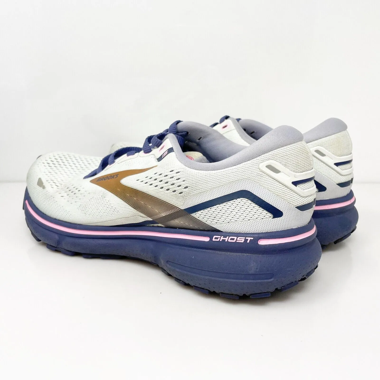 Brooks Womens Ghost 15 1203801B492 White Running Shoes Sneakers Size 7.5 B