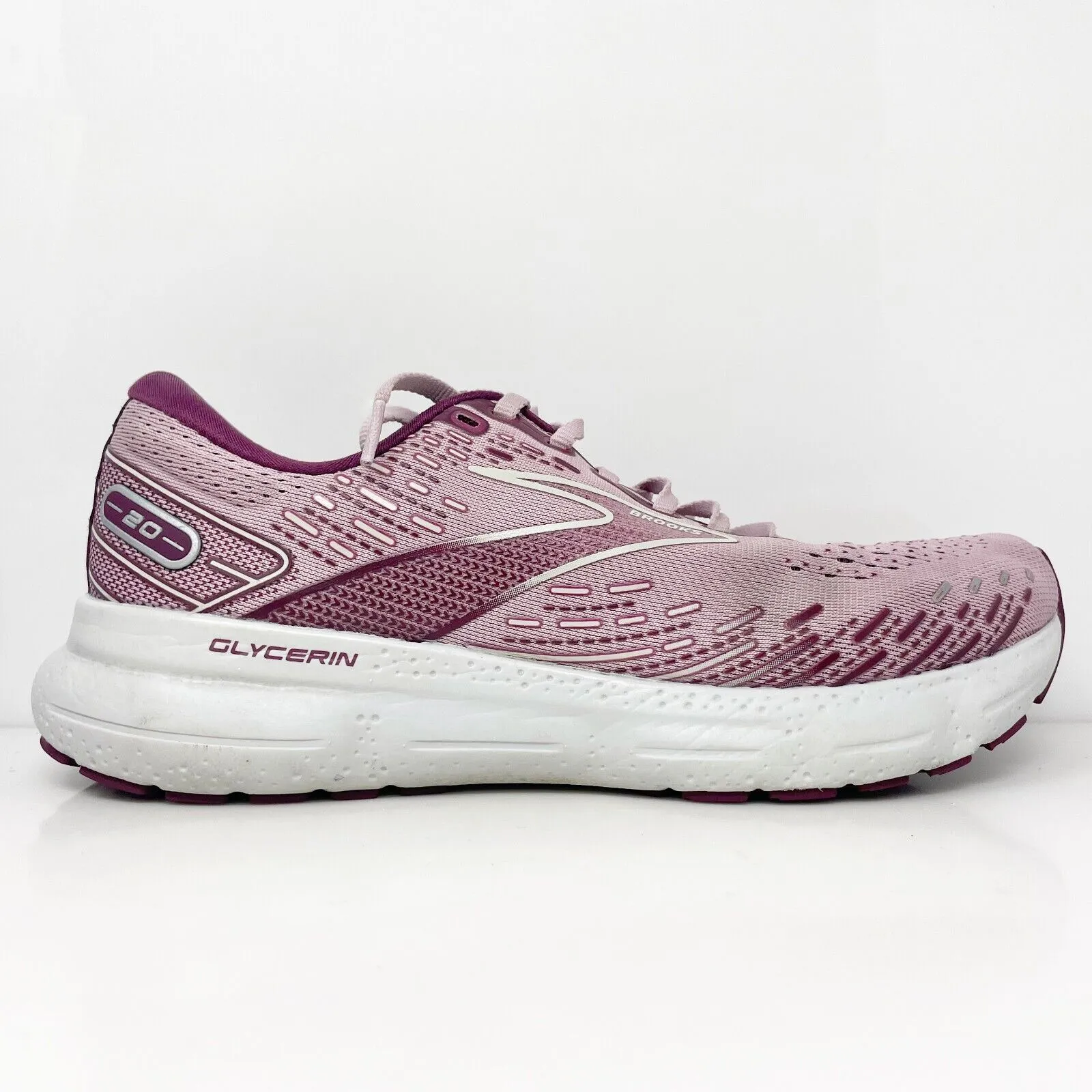 Brooks Womens Glycerin 20 1203691B577 Pink Running Shoes Sneakers Size 9.5 B