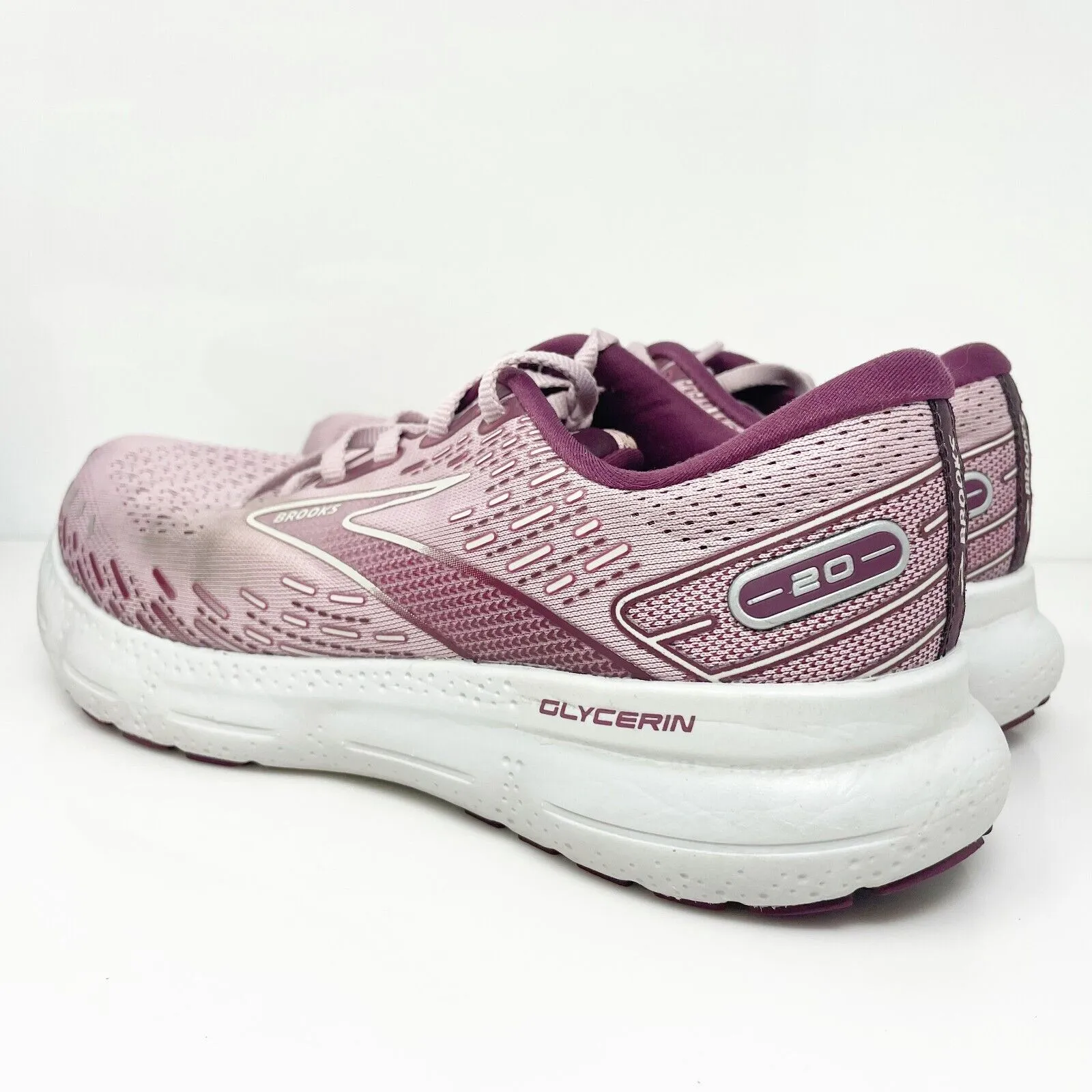 Brooks Womens Glycerin 20 1203691B577 Pink Running Shoes Sneakers Size 9.5 B