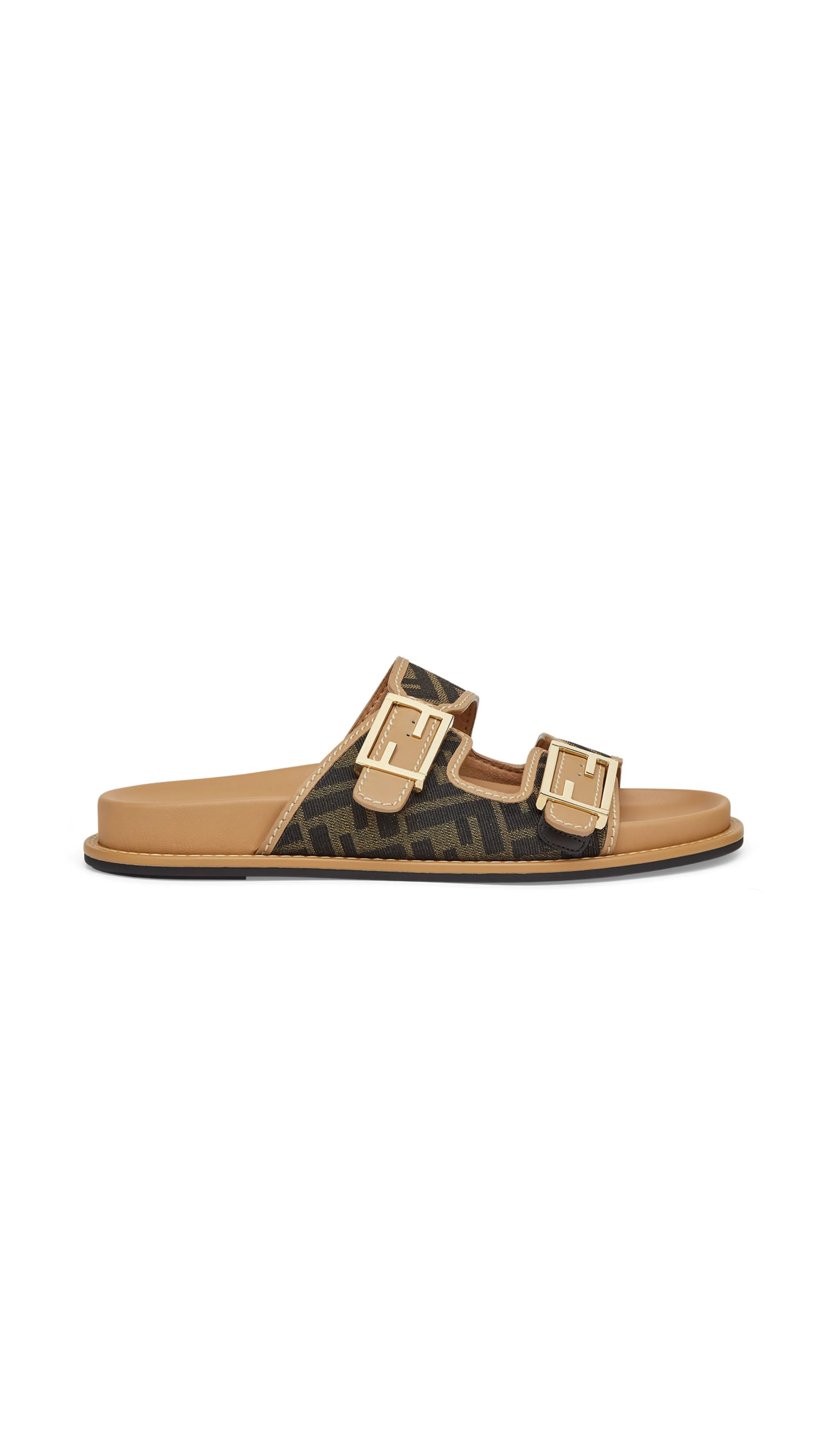 Brown Fendi Feel Slides