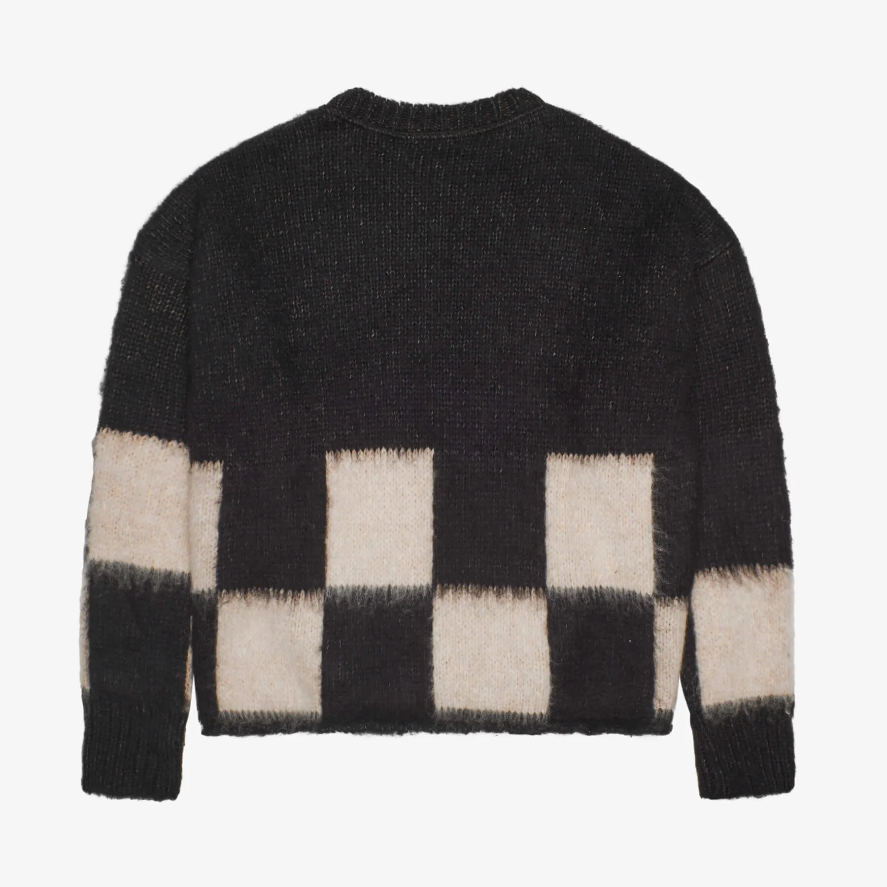 BRUSHED CHECKERED KNIT