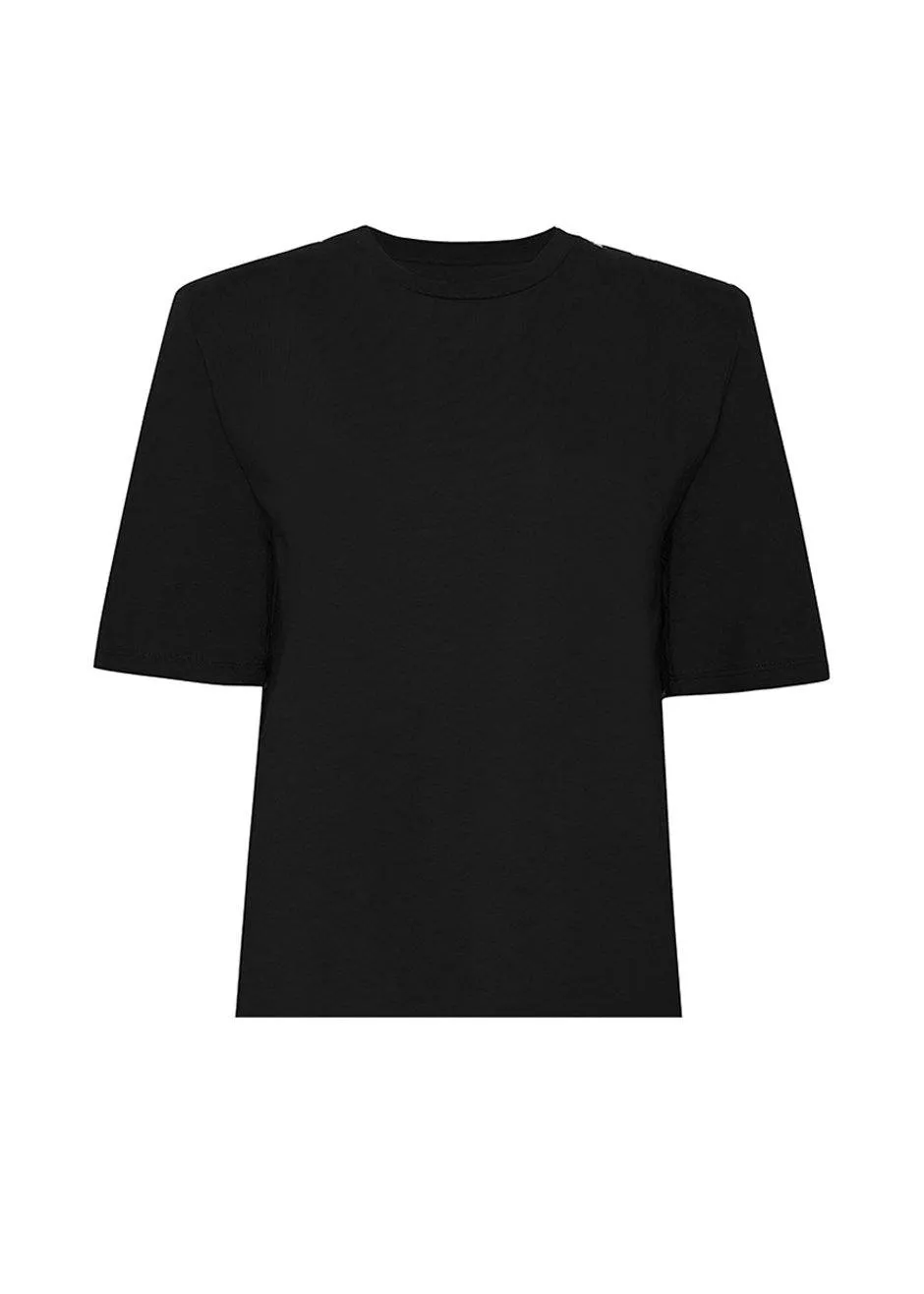 Carrington Padded Shoulder Tee - Black