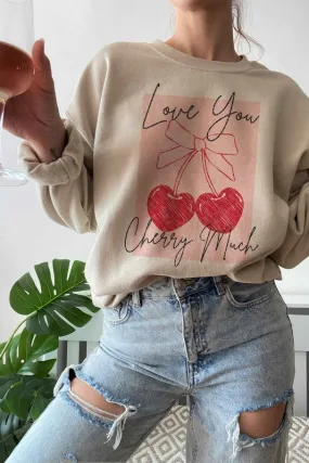 Cherry Graphic Sweatshirt Love