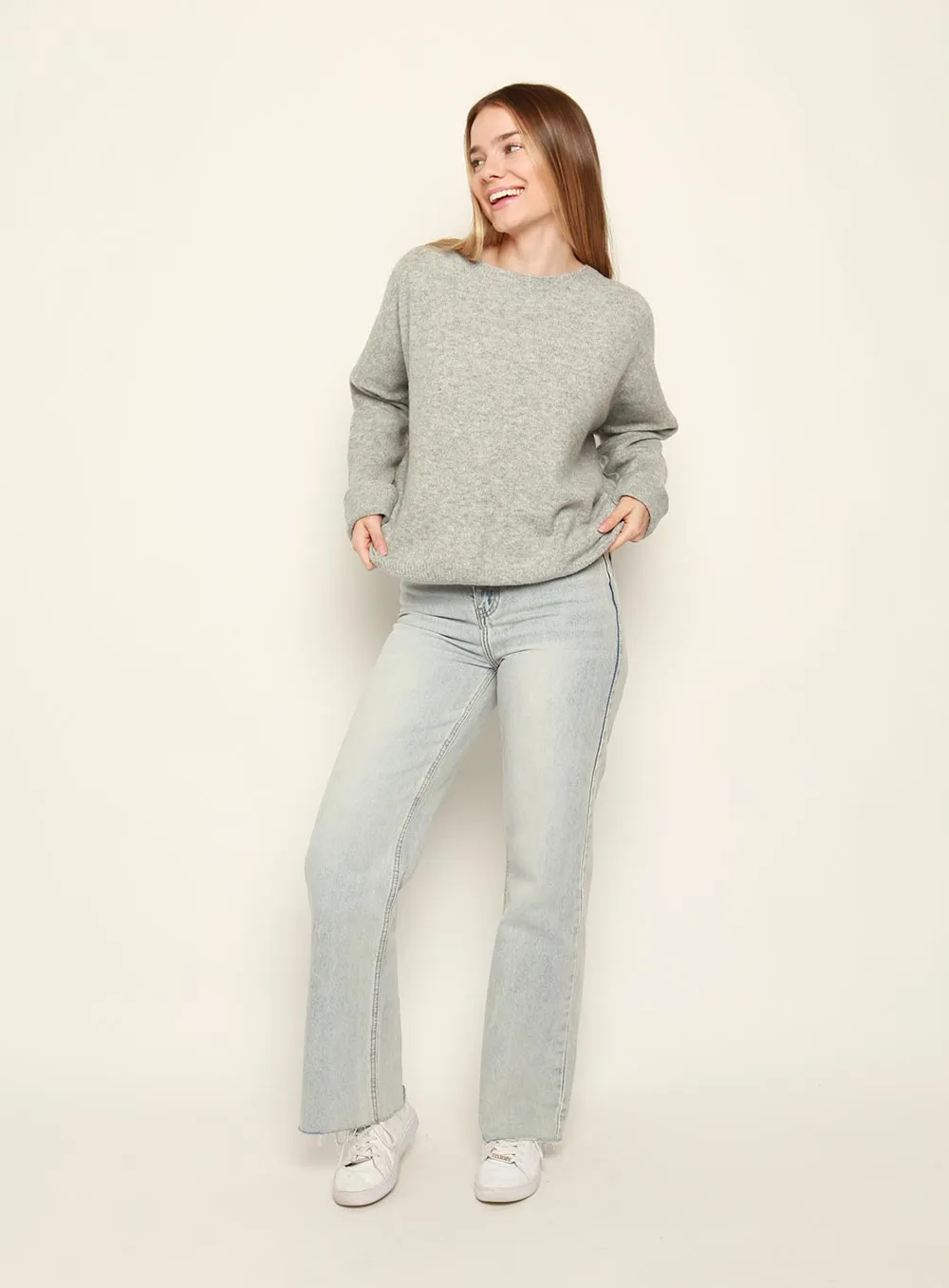 Grey Knit Sweater - Christina Essential