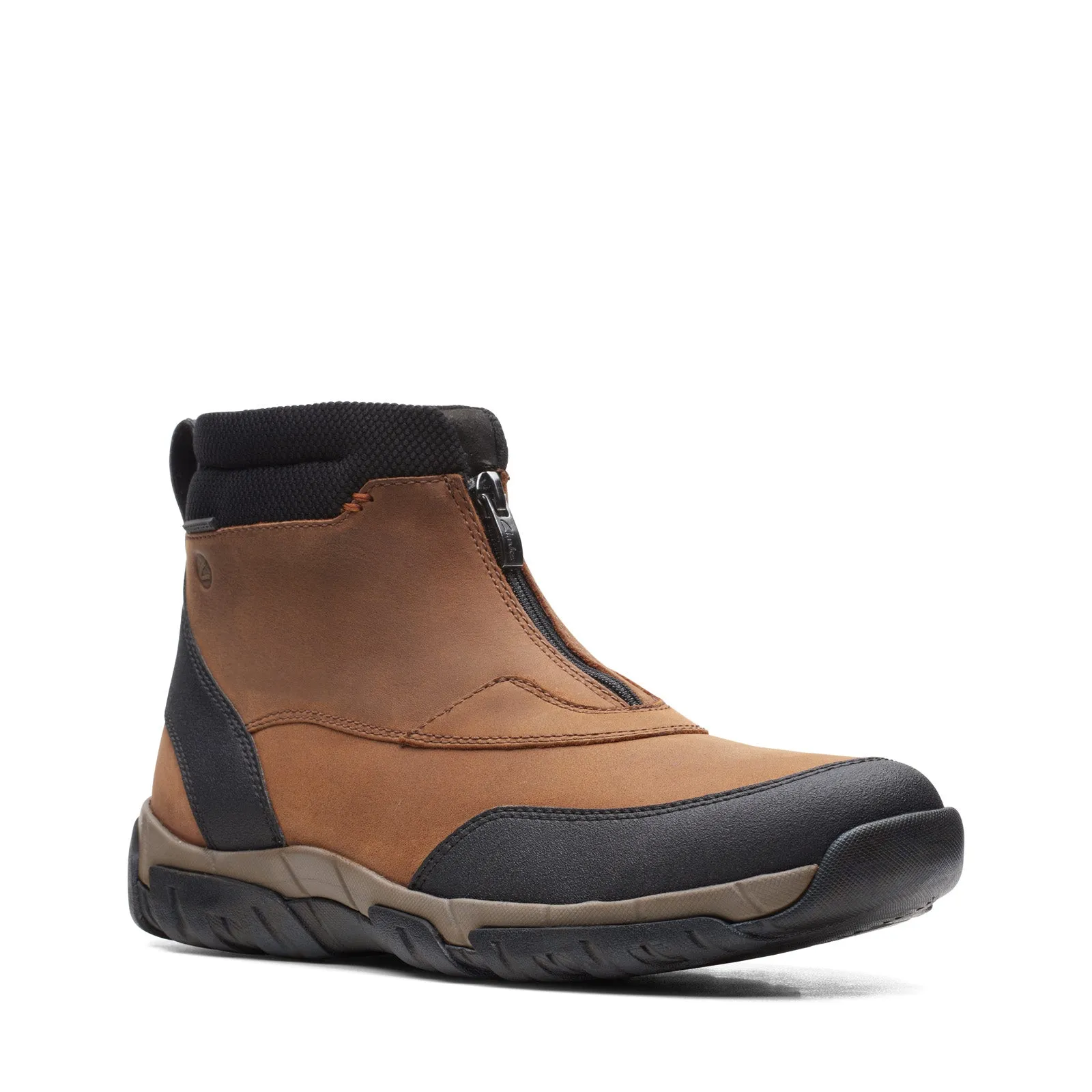 Clarks Grove Zip Brown Leather Chukka Boots for Men