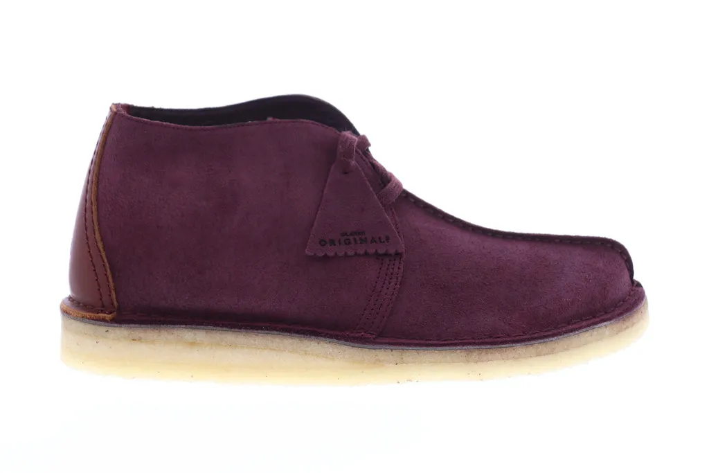 Clarks Men's Burgundy Suede Desert Trek Hi Chukka Boots