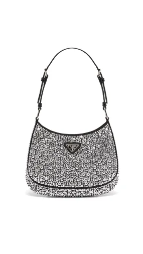 Cleo Satin Bag with Crystals - Metal - Shop Now