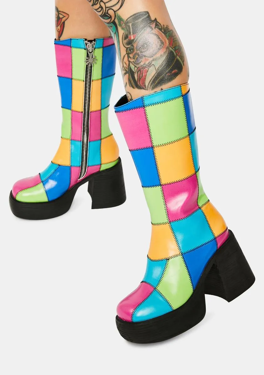 Colorful Life Patchwork Boots