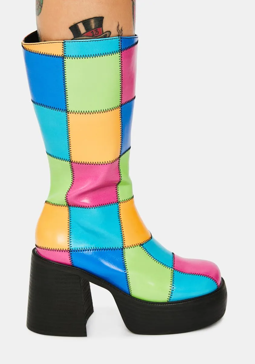 Colorful Life Patchwork Boots