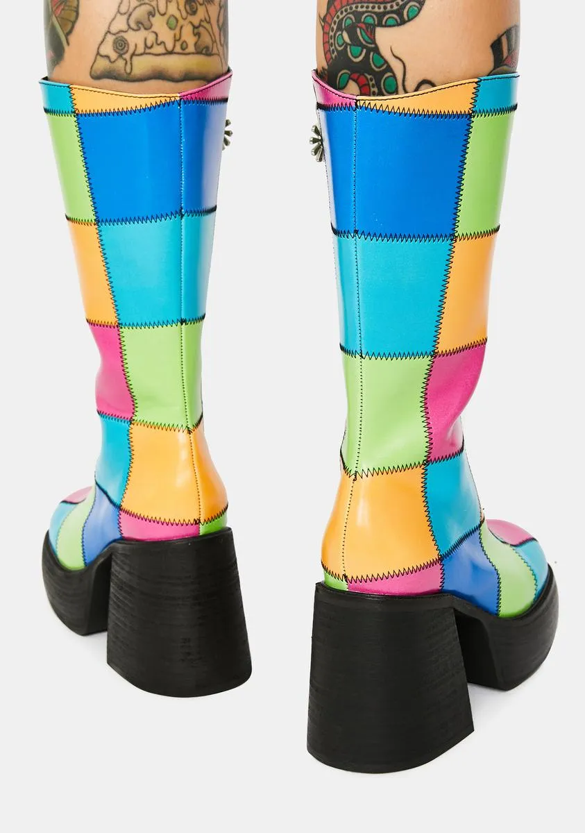 Colorful Life Patchwork Boots