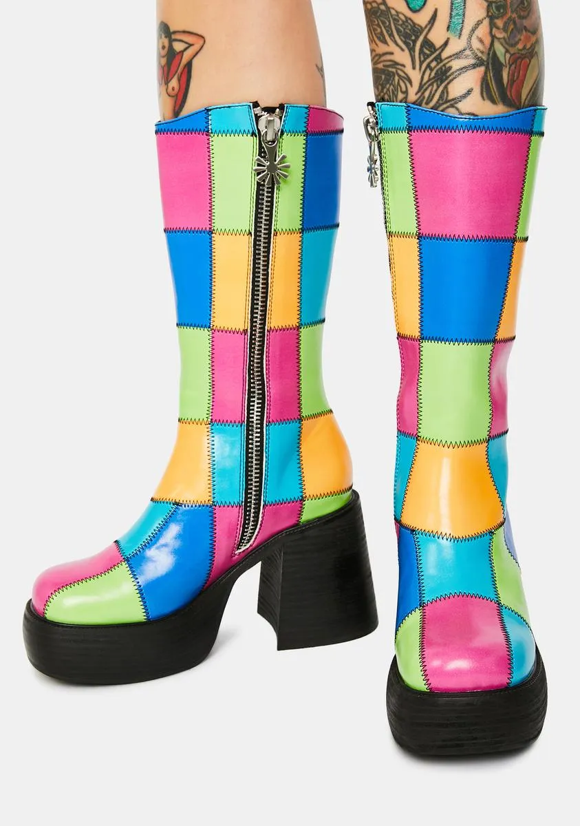 Colorful Life Patchwork Boots