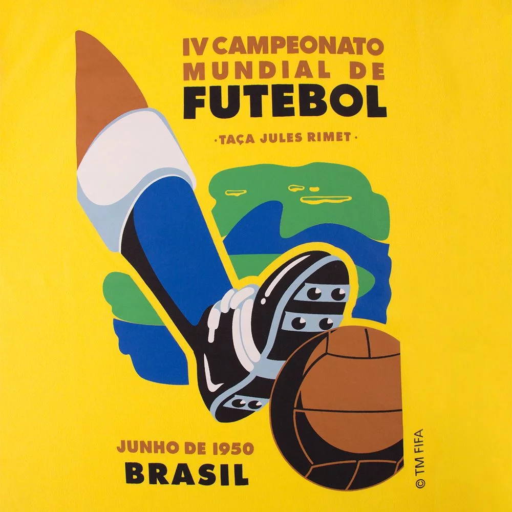 COPA Football - Brazil World Cup 1950 Poster T-Shirt - Yellow