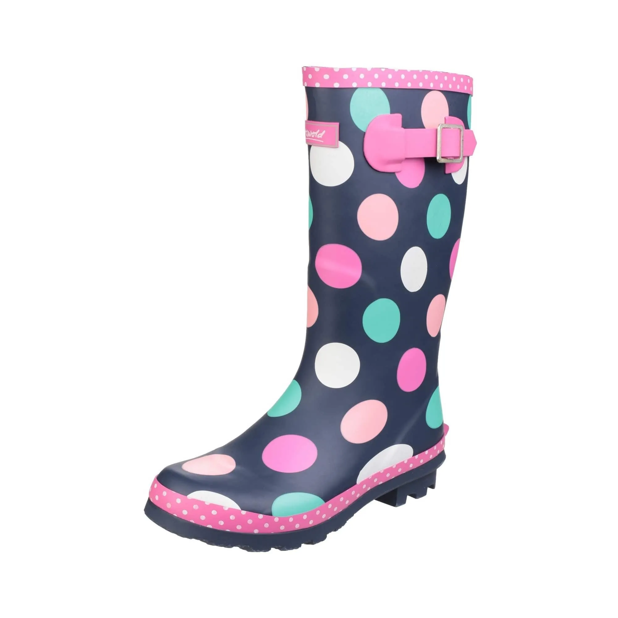 Cotswold Dotty Kids Pull On Wellington Boots - Multicoloured