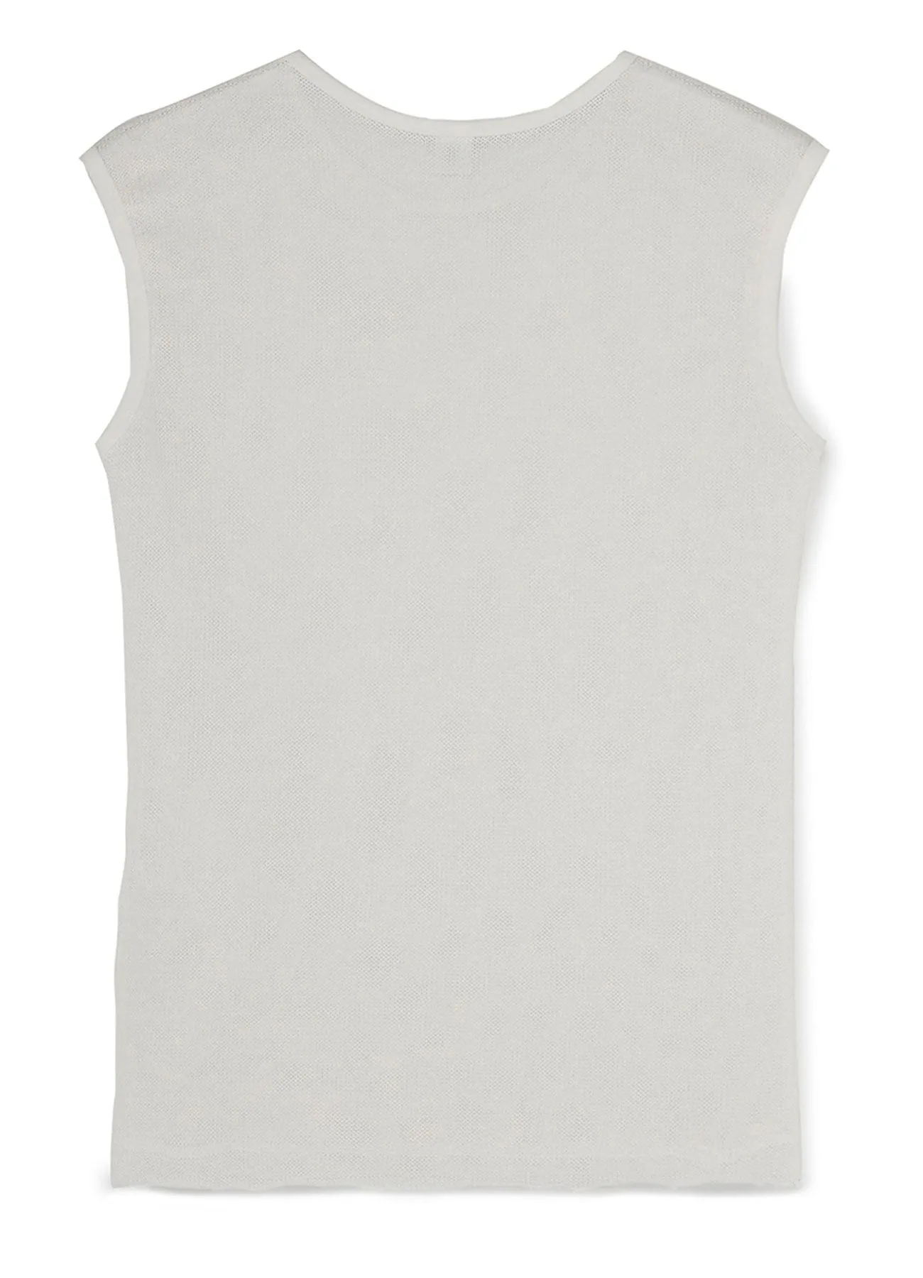 COTTON FAUX LINEN KNIT ROUND NECK TANK TOP