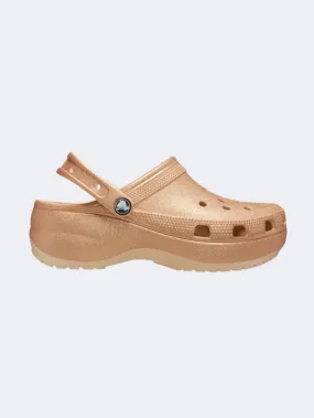 Crocs Classic Platform Gillter Women Lifestyle Slippers Shitake