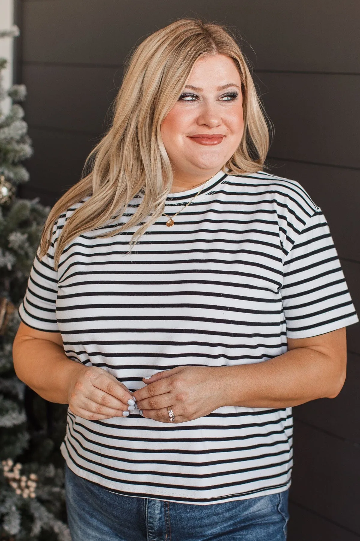 Striped Knit Top- Black & White