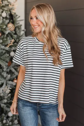 Striped Knit Top- Black & White