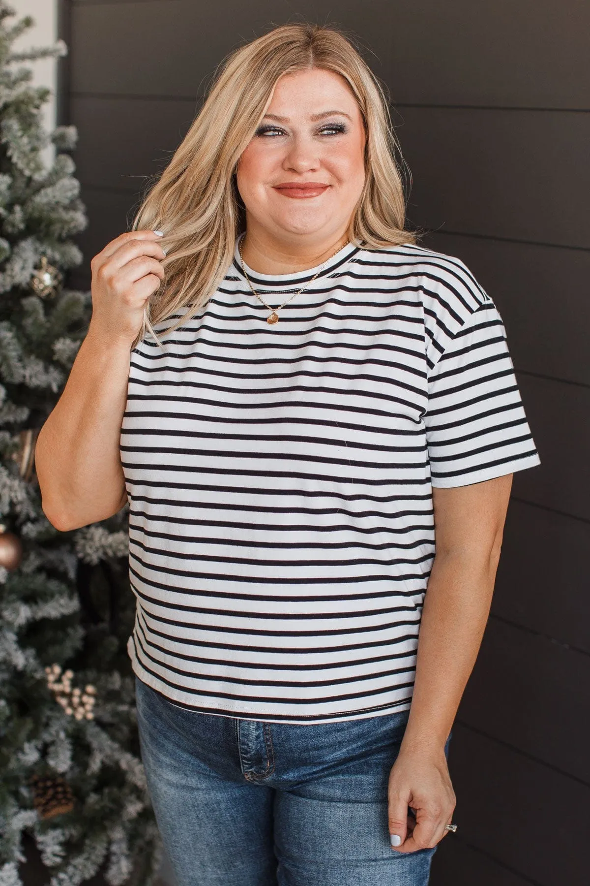 Striped Knit Top- Black & White