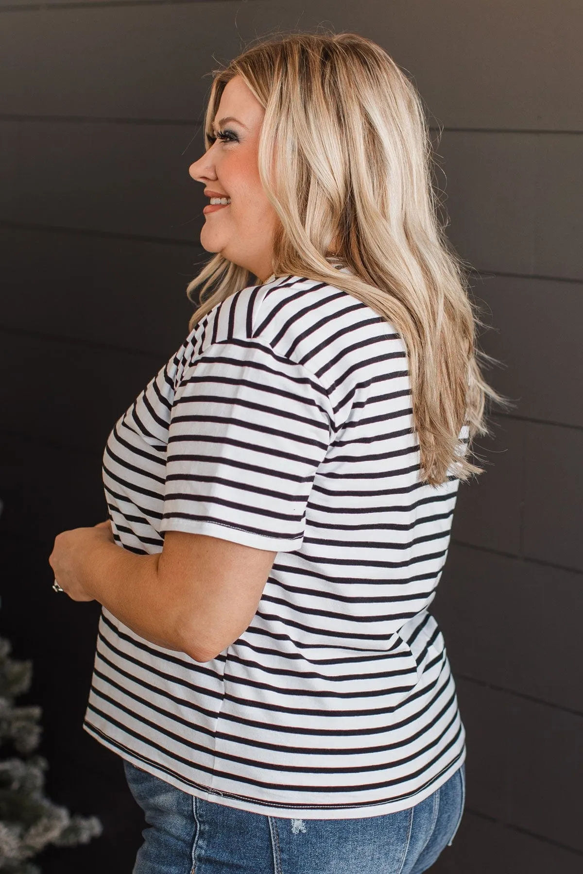 Striped Knit Top- Black & White