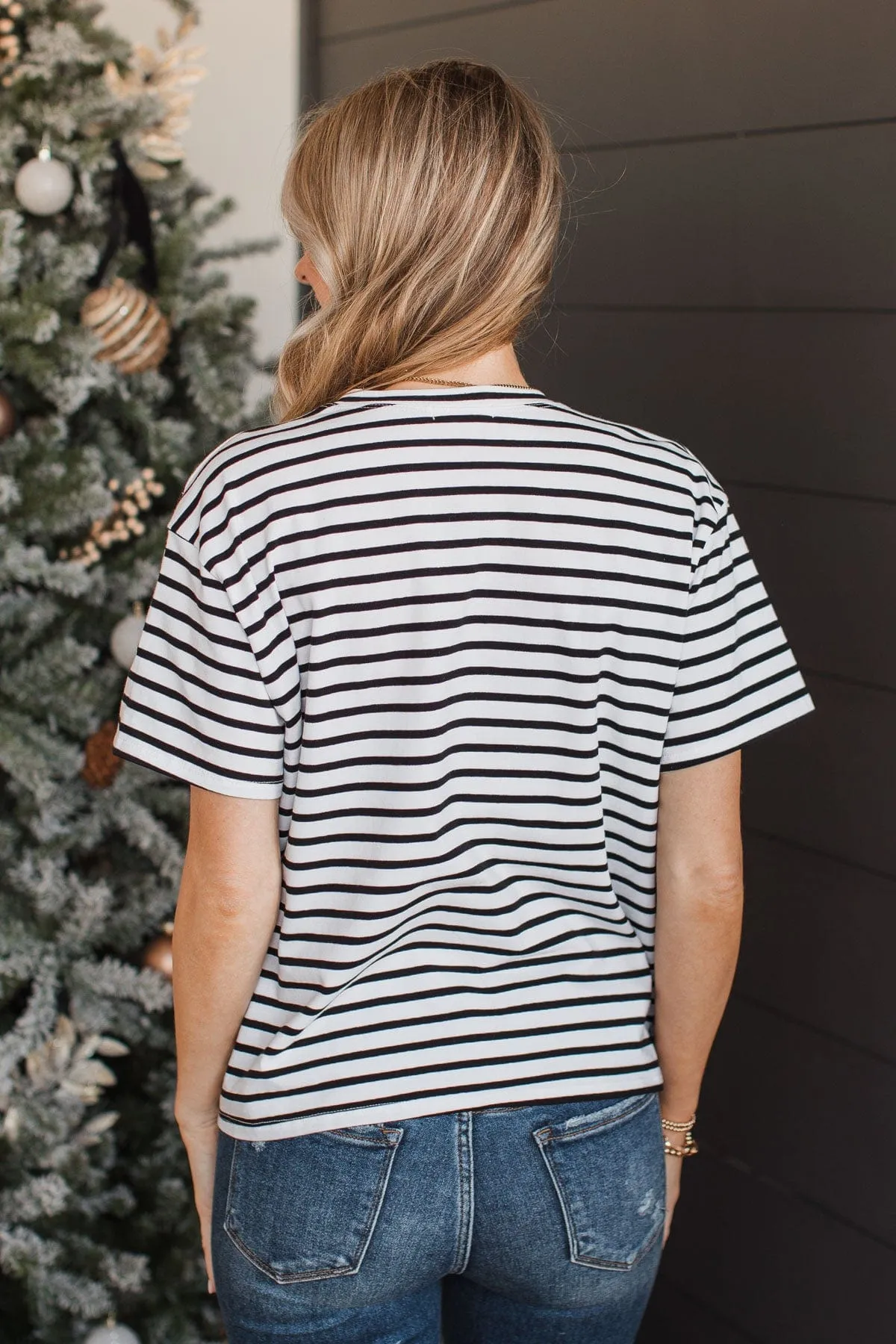 Striped Knit Top- Black & White