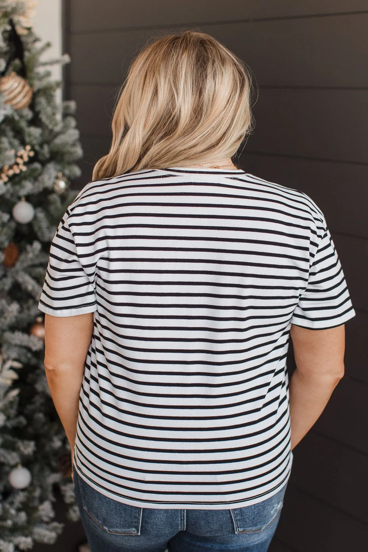 Striped Knit Top- Black & White