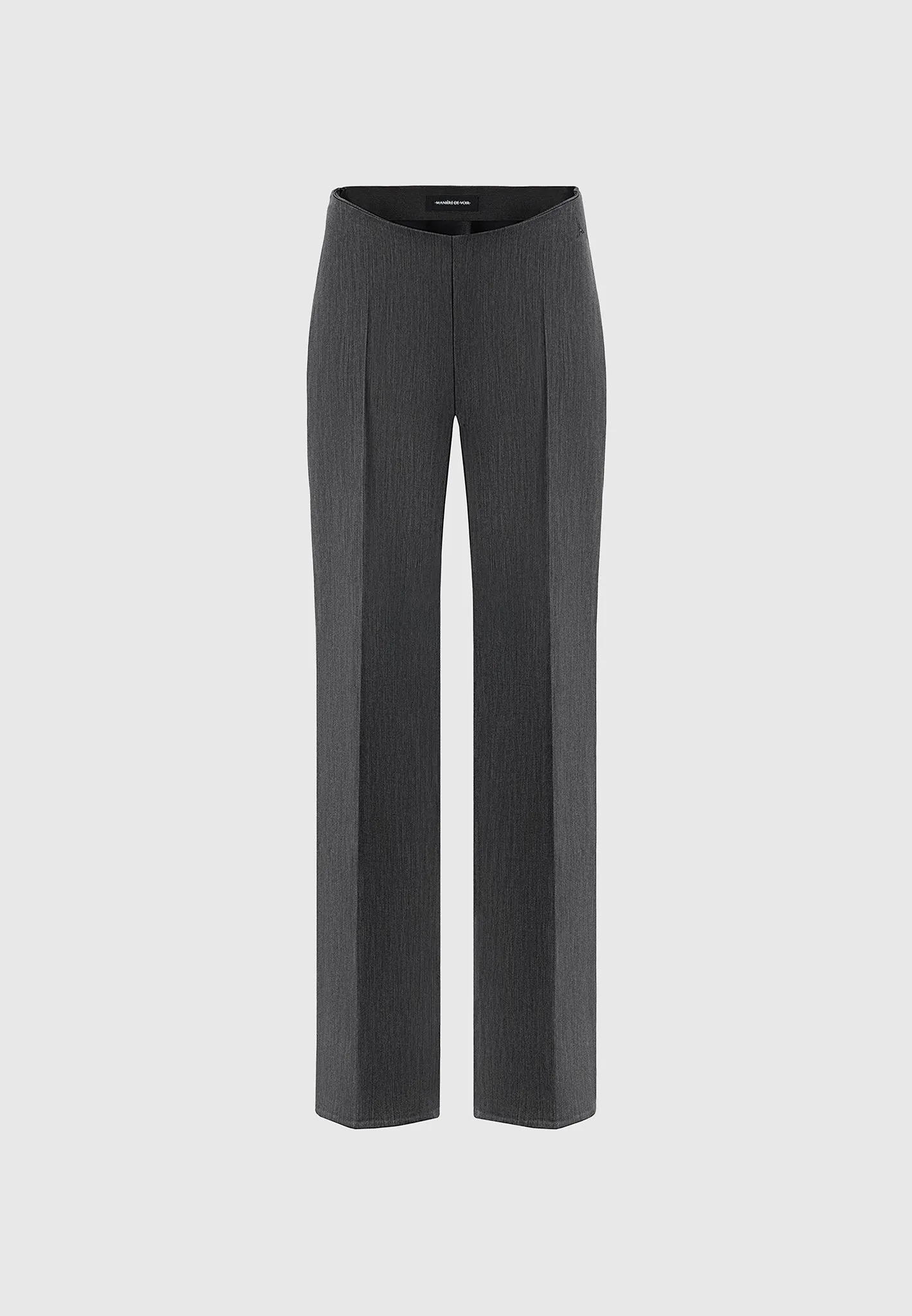 Curved Waist Tailored Trousers - Dark Grey