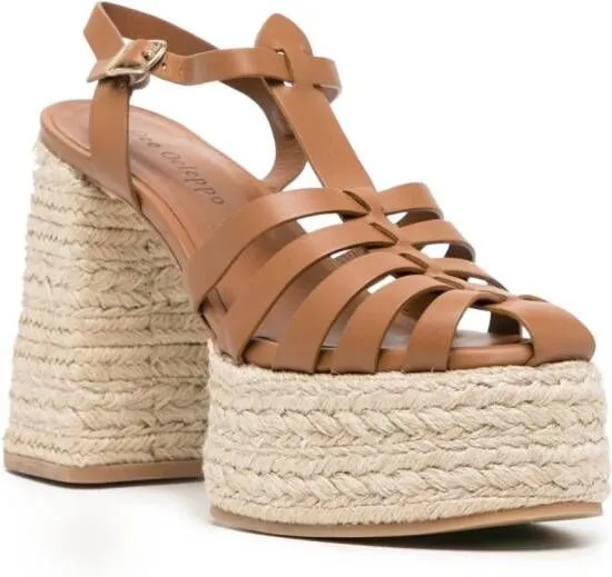 Dee Ocleppo Tulum 120mm leather espadrilles Neutrals