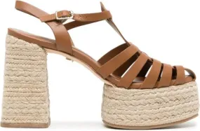 Dee Ocleppo Tulum 120mm leather espadrilles Neutrals