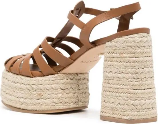 Dee Ocleppo Tulum 120mm leather espadrilles Neutrals