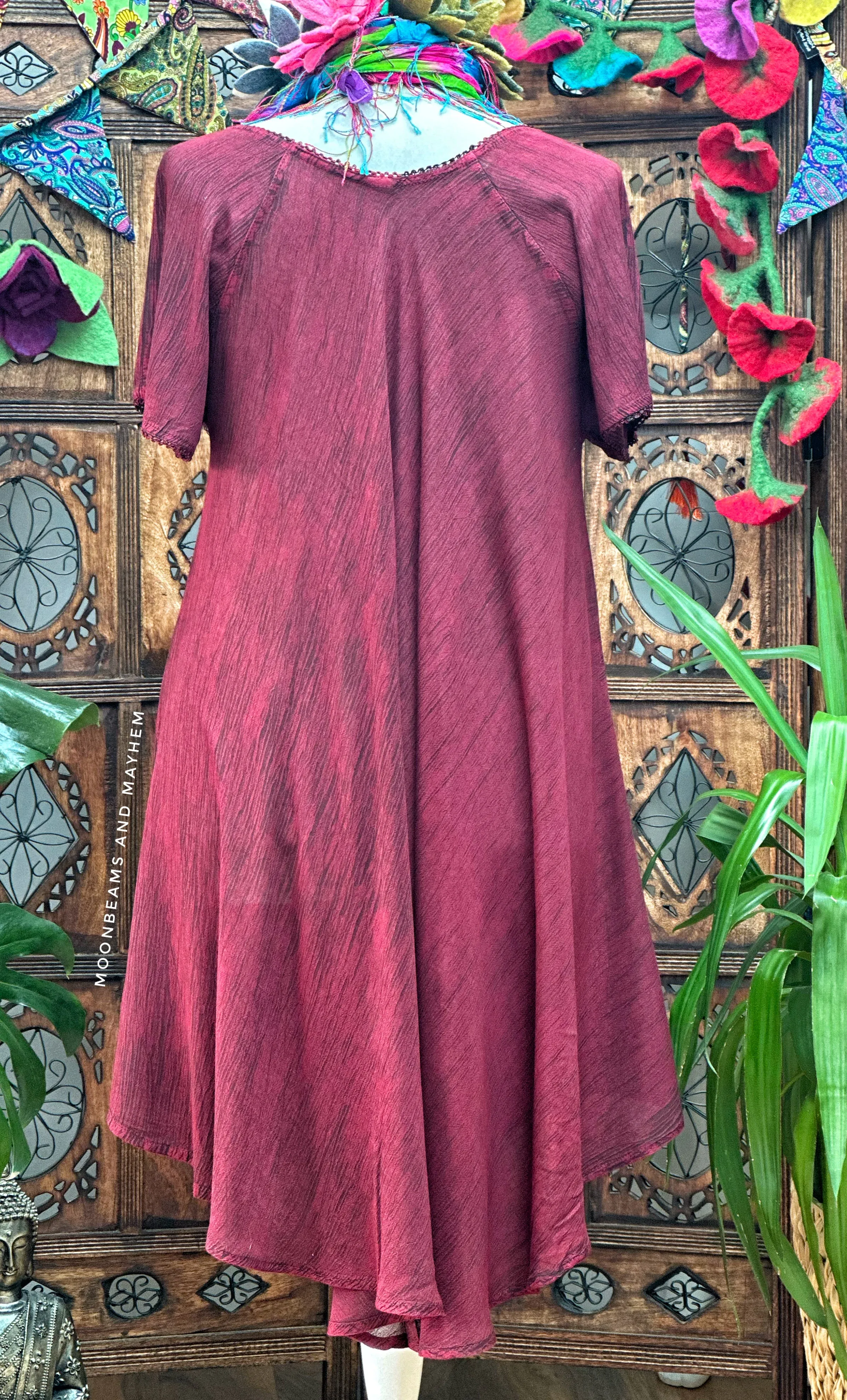 Deep Wine Claudine Plus Size Tunic Dress  