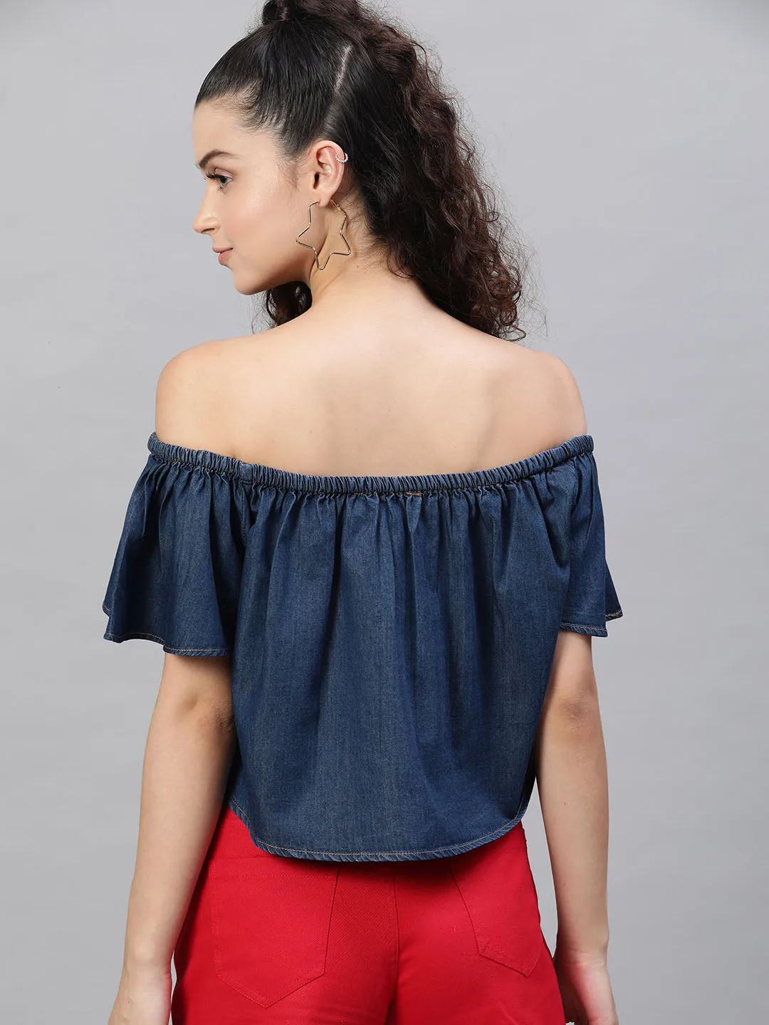 Denim Drop Shoulder Top