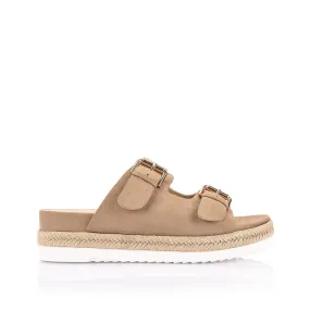 Denmark Footbed Slides - Taupe Micro