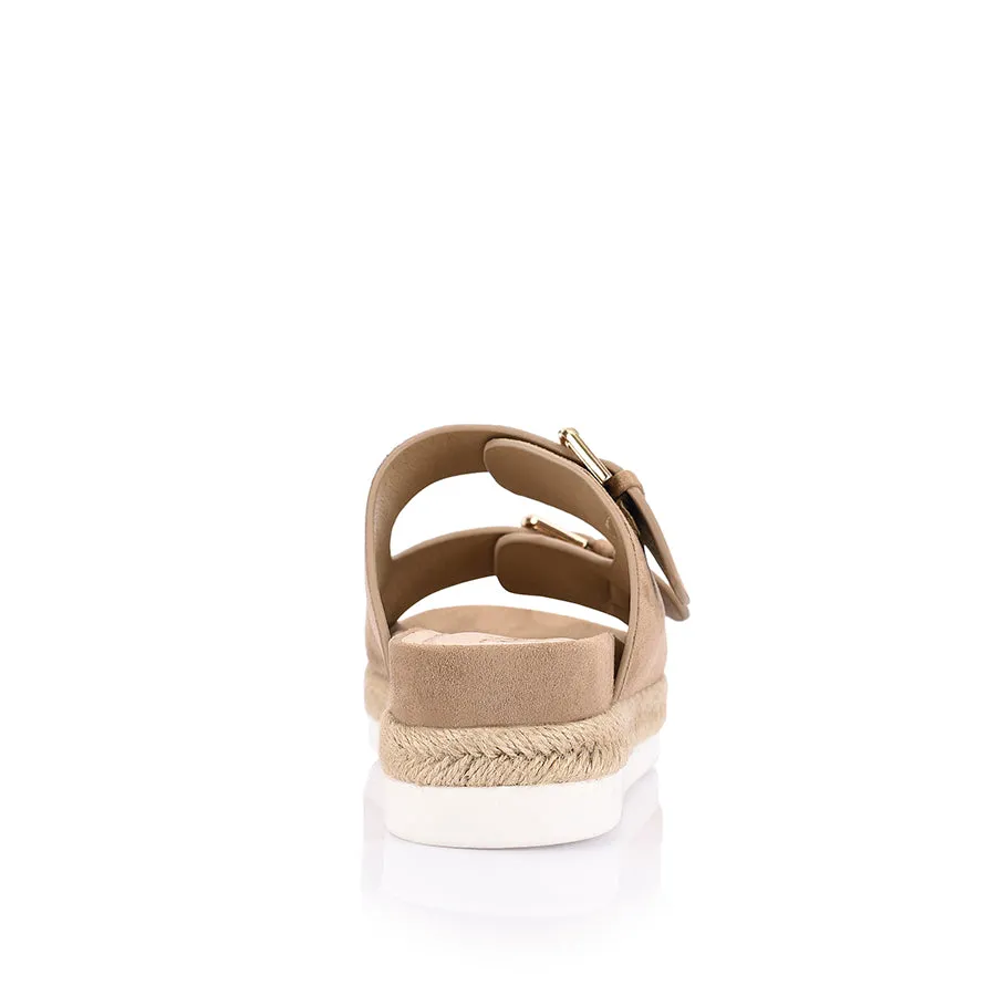 Denmark Footbed Slides - Taupe Micro