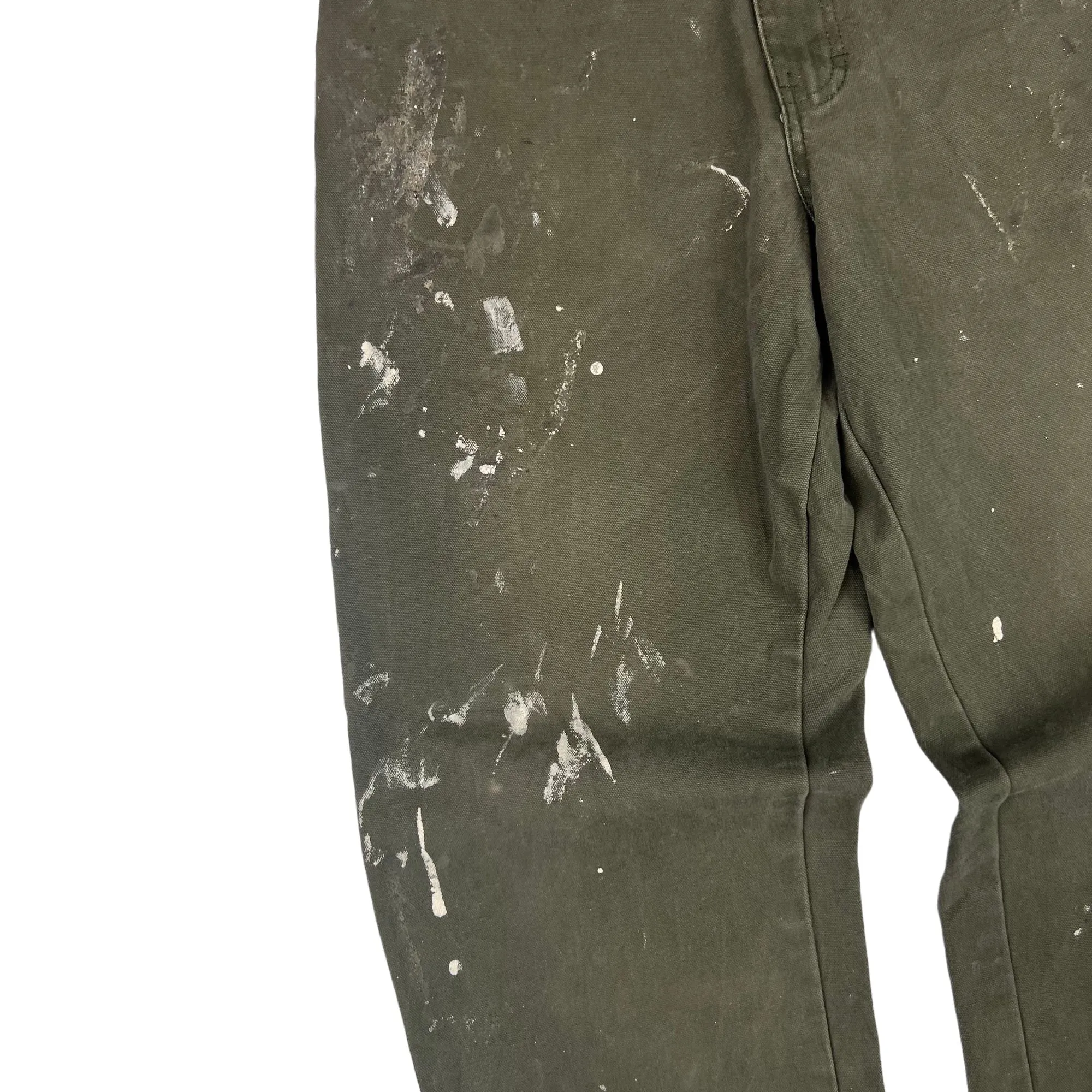 Dickies Carpenter Workwear Paint Splattered Trousers Green